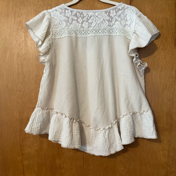 POL Cream Lace Ruffle Blouse - Picture 5 of 5